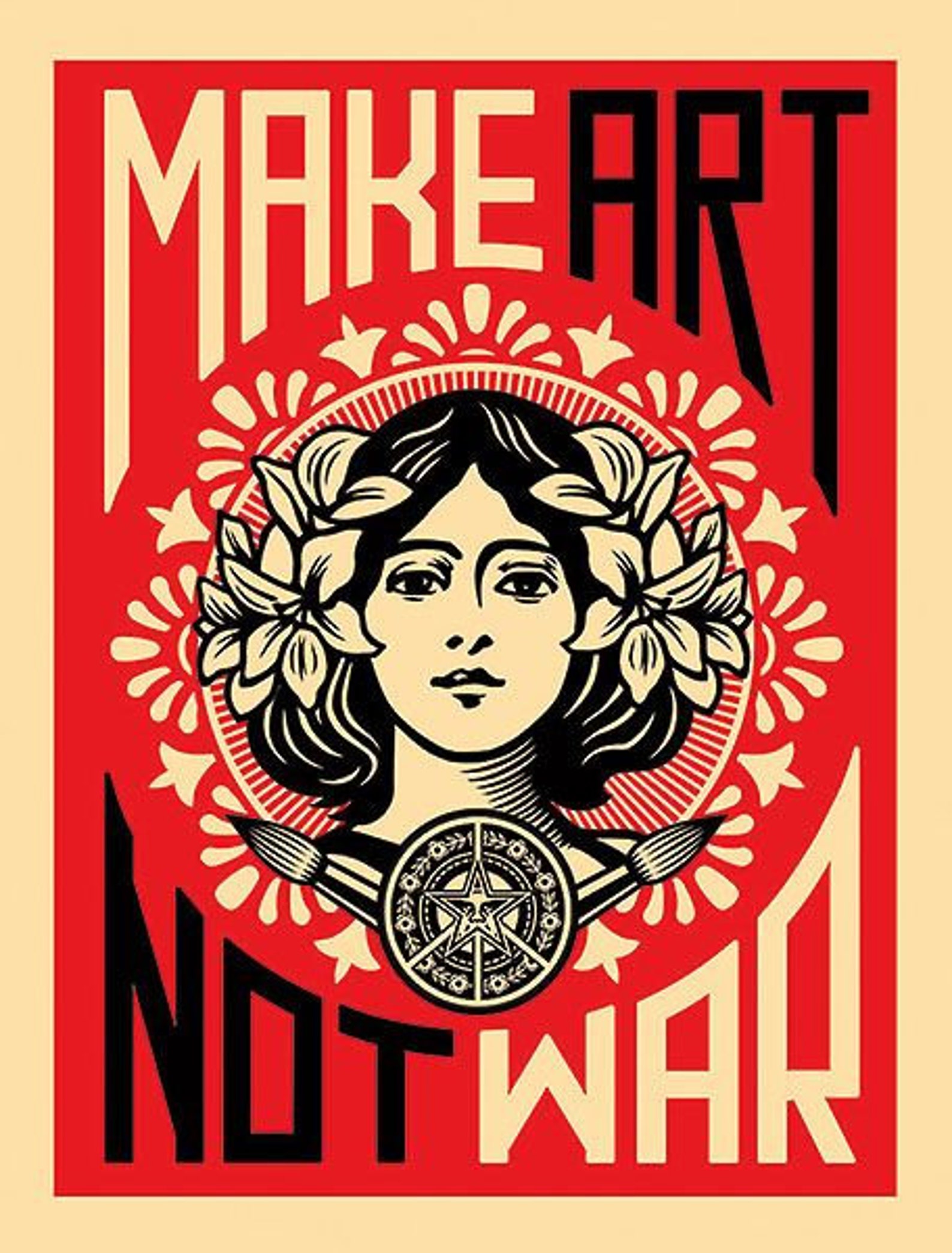 Poster Make Art Not War Etsy