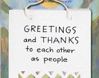 Accordion Poster - Greetings and Thanks//earth,peace.activism