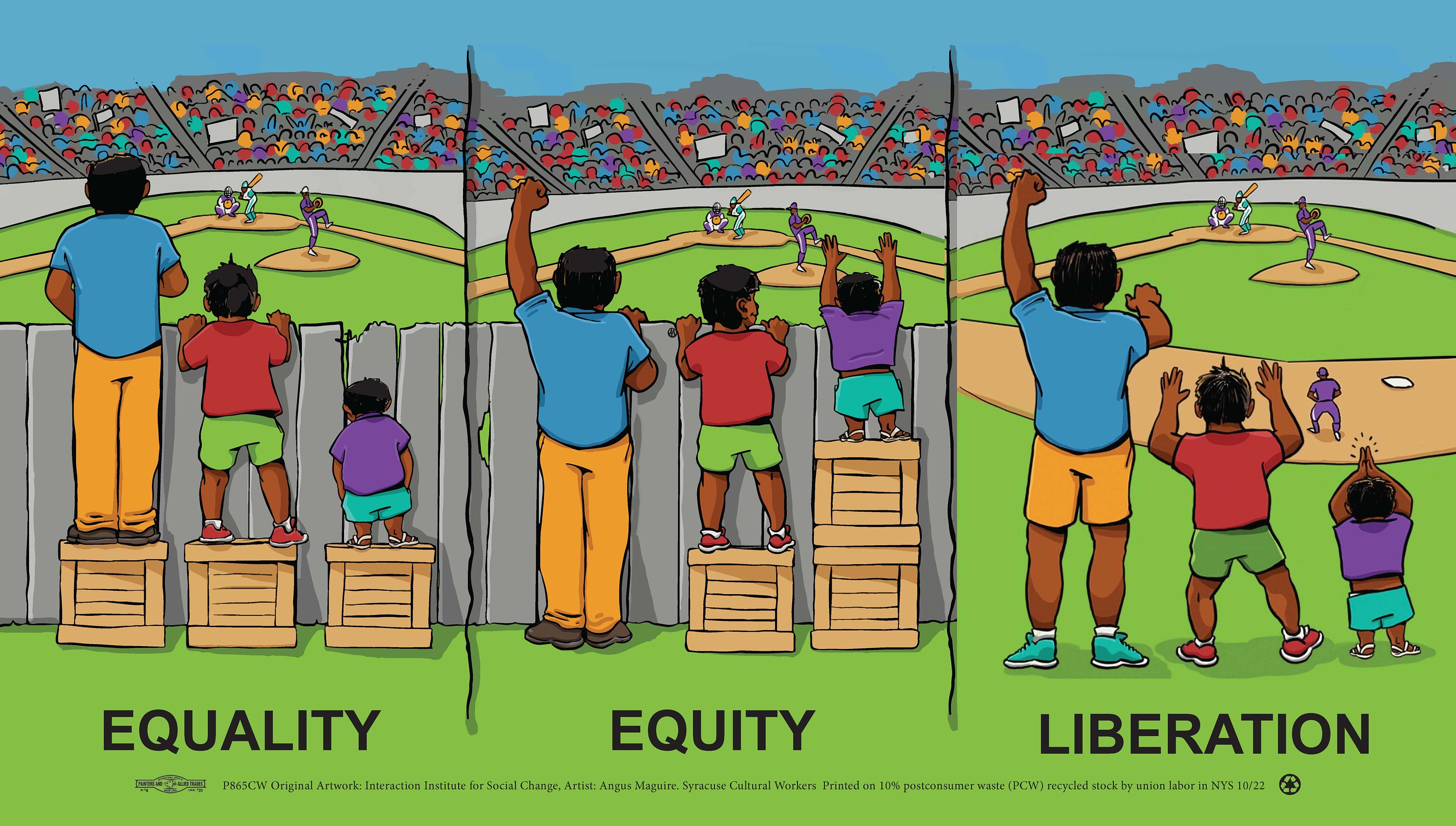 Poster equality equity liberation peace through social activism