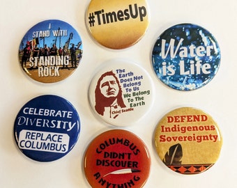 Button Pin - Indigenous, 5.00 each, 1.75"//social change through ART//Indigenous peoples rights