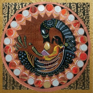Biglietto di auguri per le feste - Sankofa - Guardando indietro, guardando avanti Saluto: Buon Kwanzaa.//BIGLIETTI DI VACANZA//Biglietti di auguri// Arte afroamericana