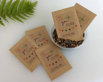 5 x Thank you for coming to my party | Wildflower Seed Packets including seeds | Party Favour | Eco gift | Plastic free