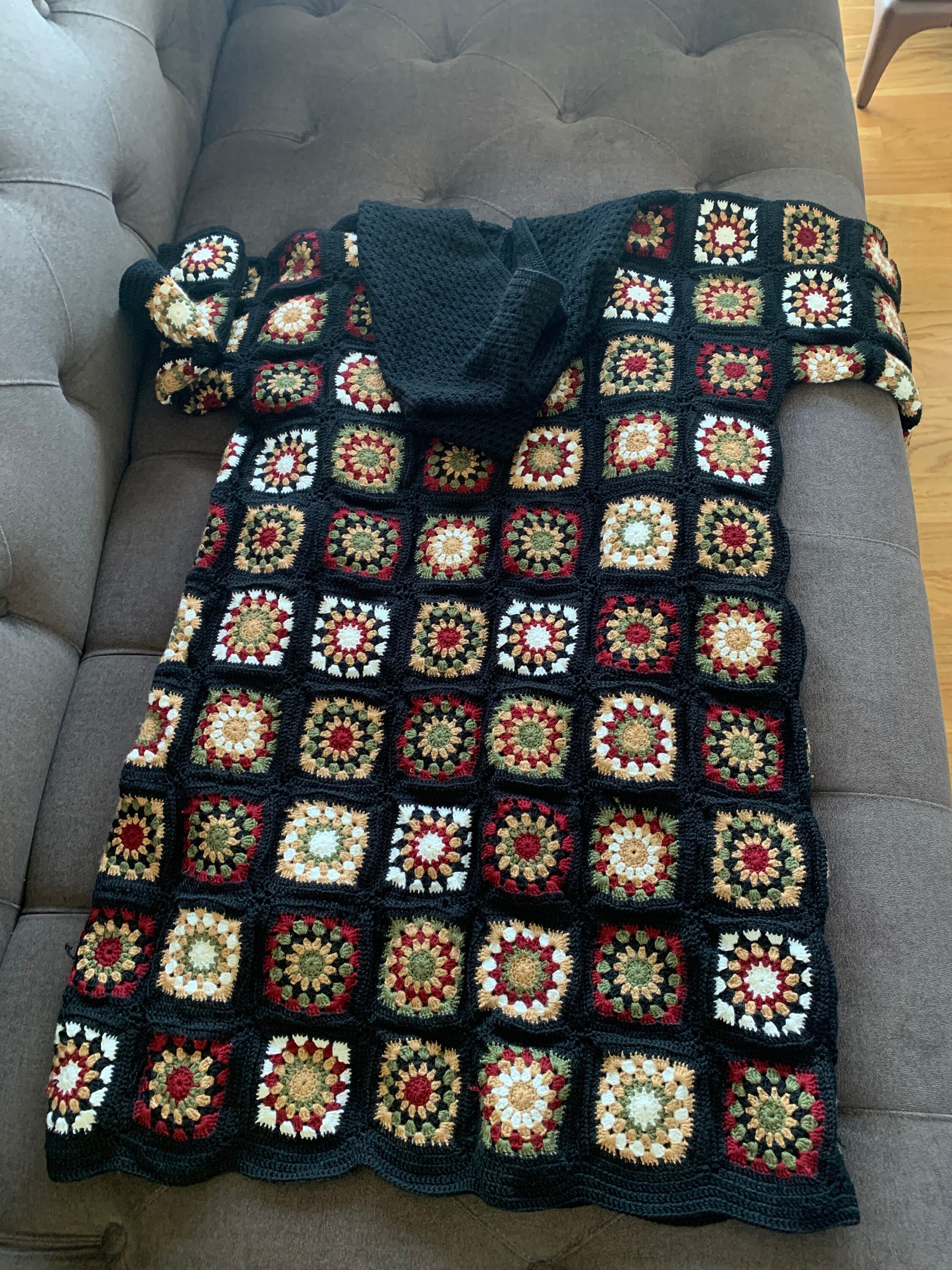 Patchwork Afghan Jacket Hooded Granny Square Jacket Pattern Etsy