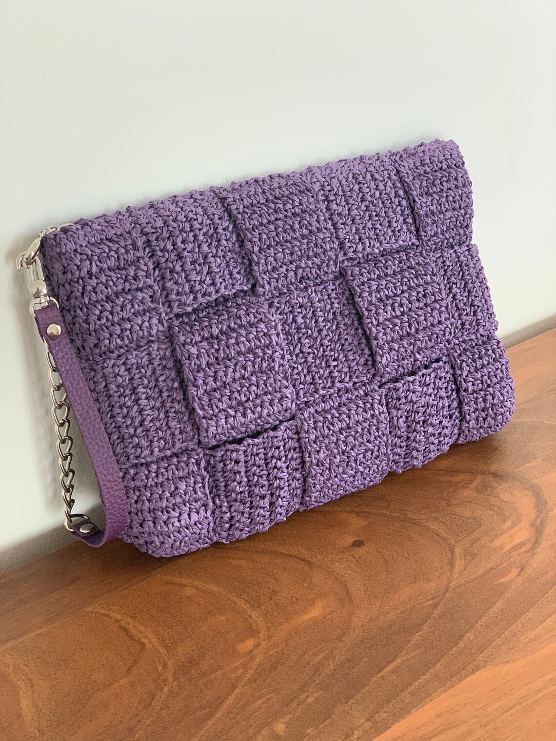 Purple Handmade Design Bag Crochet Bag Knitting Bag Etsy