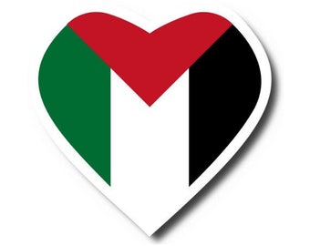 Palestine Flag Heart Sticker
