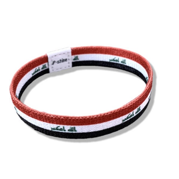 Iraq Flag Adjustable Elastic Farbric Sublimation Wristband Bracelet