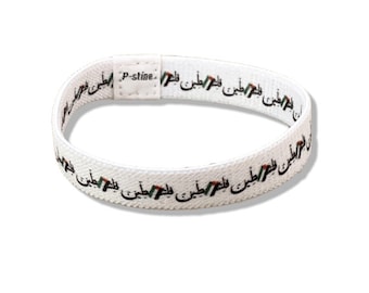 Adjustable Elastic Farbric Sublimation Falasteen Palestine Wristband Bracelet