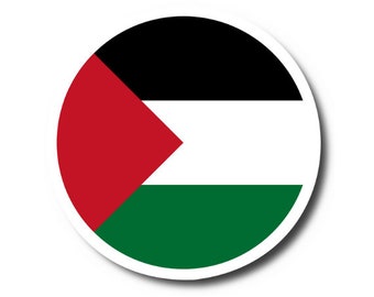 Round Palestine Flag Sticker