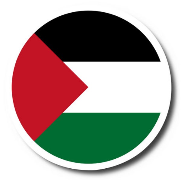 Round Palestine Flag Sticker