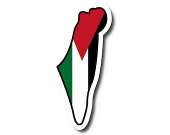 Palestine Flag in Map Sticker