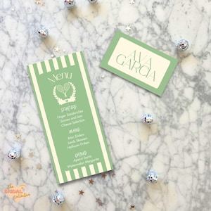 Country Club Bachelorette Essen Menü & Tischkarten-Vorlagen, Digital + druckbare Hennen Wochenende Requisiten für Gedecke, Mädchen-Party NameTags