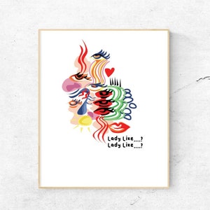Abstract feminist collage/Digital illustration/feminist poster/gift for feminist/Collage wall art/colourful wall art/gift for her/artwork
