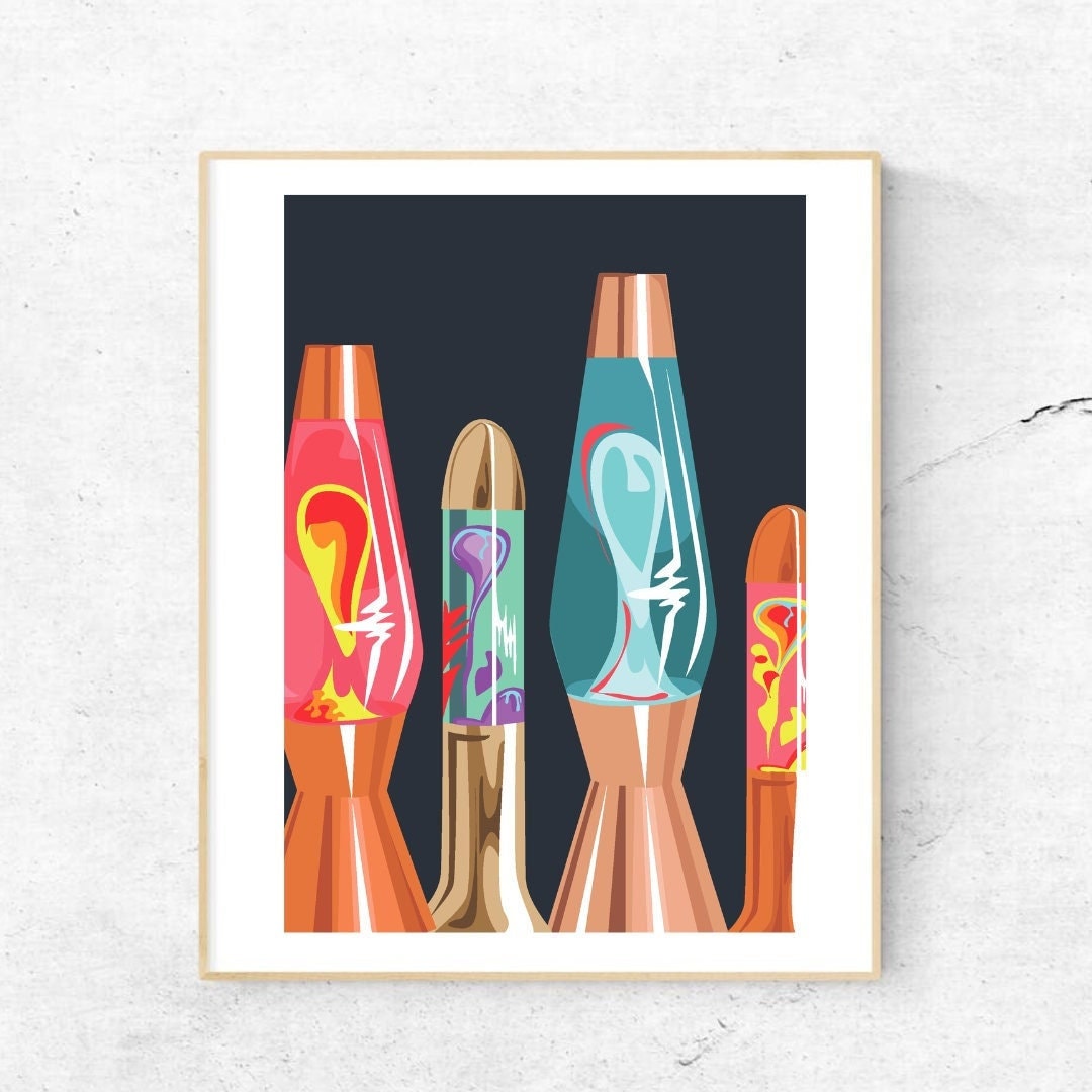 Groovy Lava Lamp Poster/colourful Wall Art/funky Wall Decor/retro Poster/gift for Her/gift for