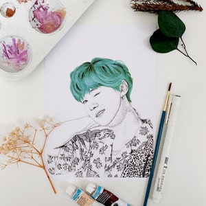 BTS Suga Kunstdruck / Suga Fanart / BTS Fanart / K-Pop Kunstdruck