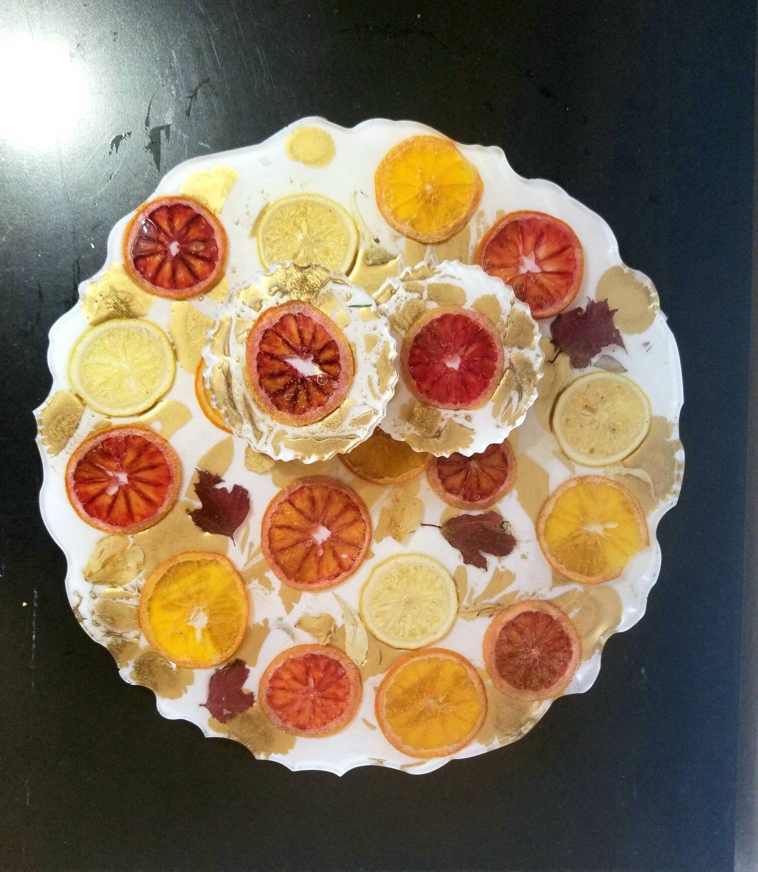 Handmade 10” Large Coaster plate Resin Handmade 10” Large Coaster plate Resin