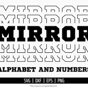 mirror numbers svg mirror font svg college font instant download printable vector clip art mirror alphabet svg commercial use art collectibles prints decotazeen com