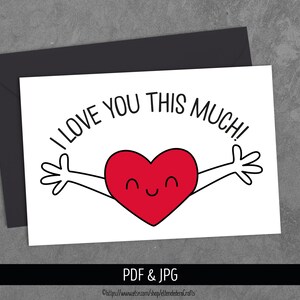 PRINTABLE Love Card. Digital I Love You Note. Cute Kids - Etsy