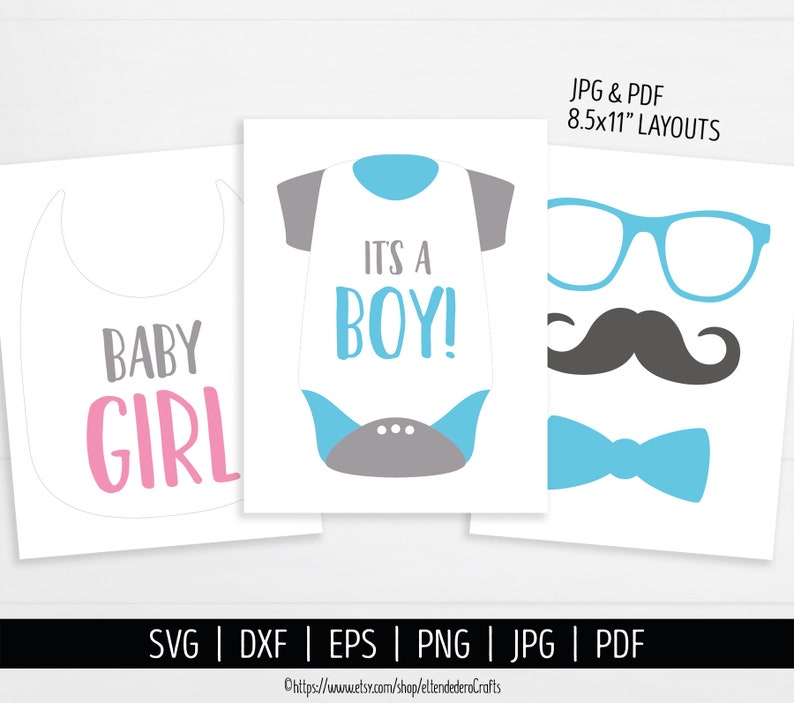 Gender Reveal Photo Booth Props SVG. Team Girl Team Boy Vector Etsy