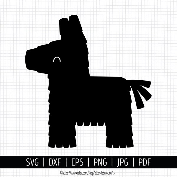 Pinata SVG. Fiesta Cinco de Mayo, Mexican Party PNG Clipart Traditional Mexico Donkey Pinata Shape Cut Files. Vector Cutting Machine File