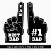 Number 1 Dad Fan Finger SVG. Father’s Day Photo Props. Best Dad Foam