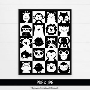 PRINTABLE High Contrast Baby Cards Wall Art. Monochrome Sensory Flash Cards, Infant Stimulation, Black & White Shapes for Babies Wall Art