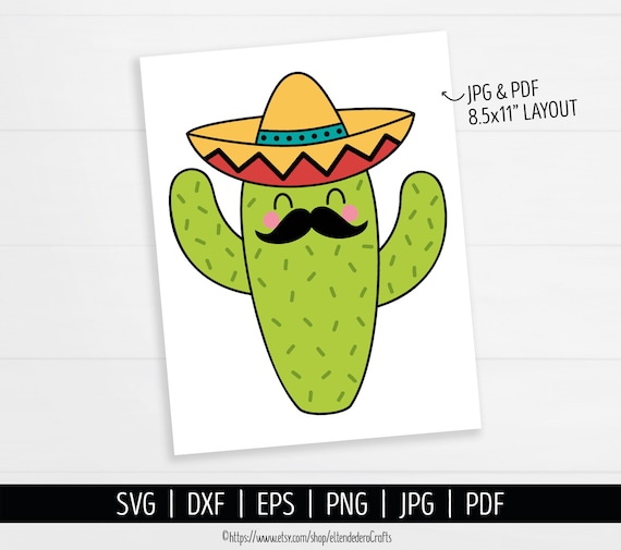Cactus SVG. Fiesta Cinco De Mayo Cut Files. Mexican Party SVG, Cactus With  Sombrero Mustache PNG Clipart. Shirt Vector Cutting Machine Files - Etsy  New Zealand