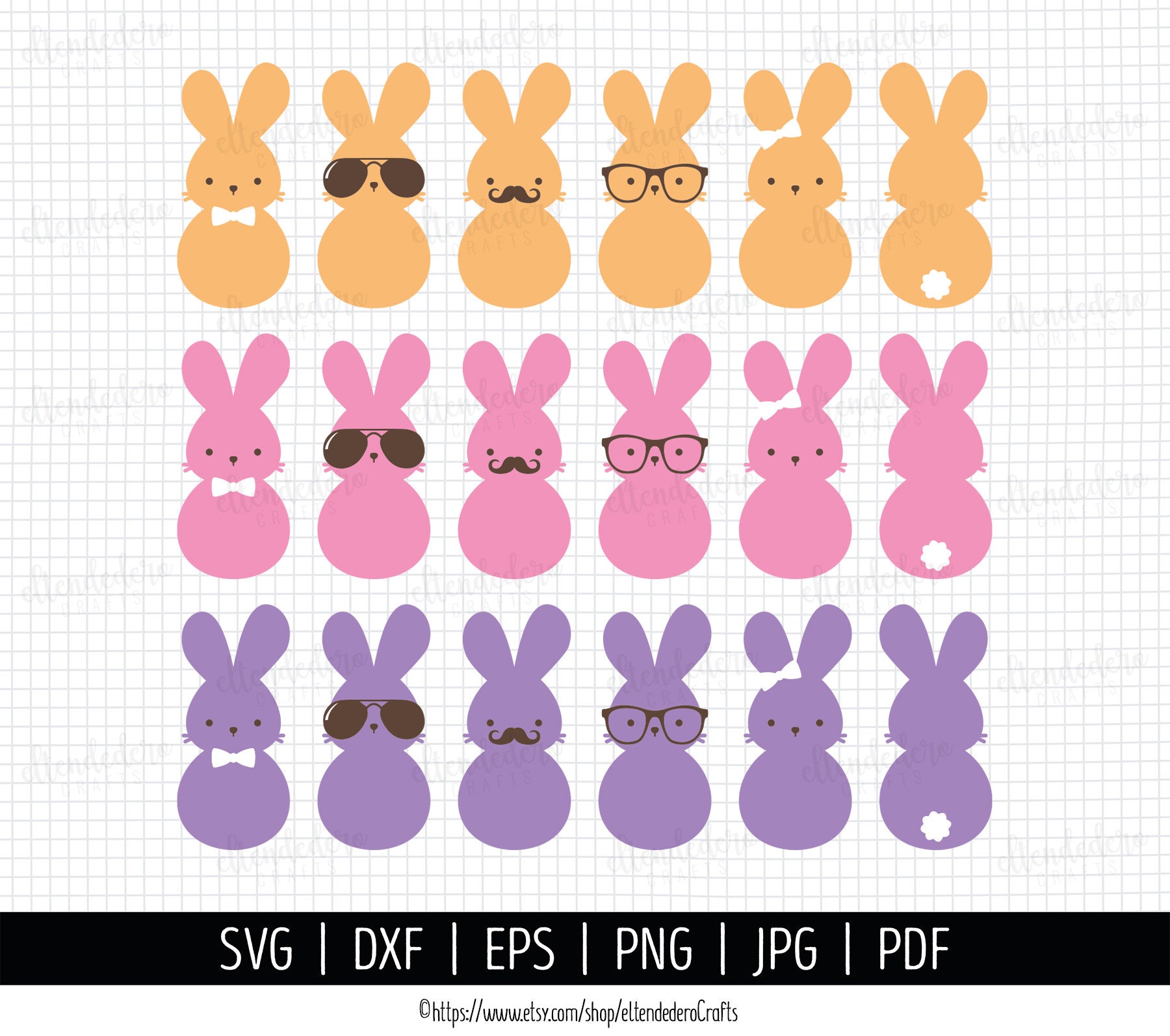 Easter Bunny SVG. Kids Easter Bunnies Clipart PNG. Cute Baby Rabbit Cut ...
