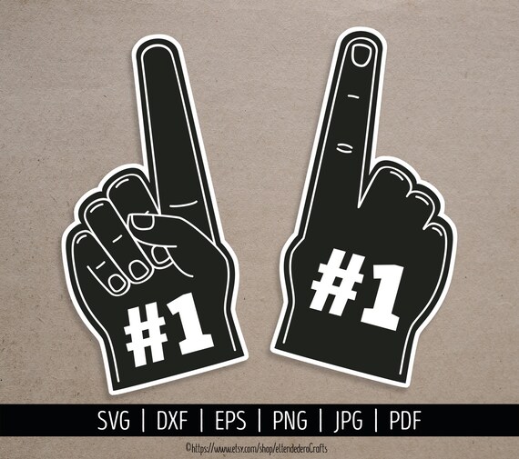 Fan Finger SVG. Number 1 Foam Finger Cut Files. Sports Team Etsy