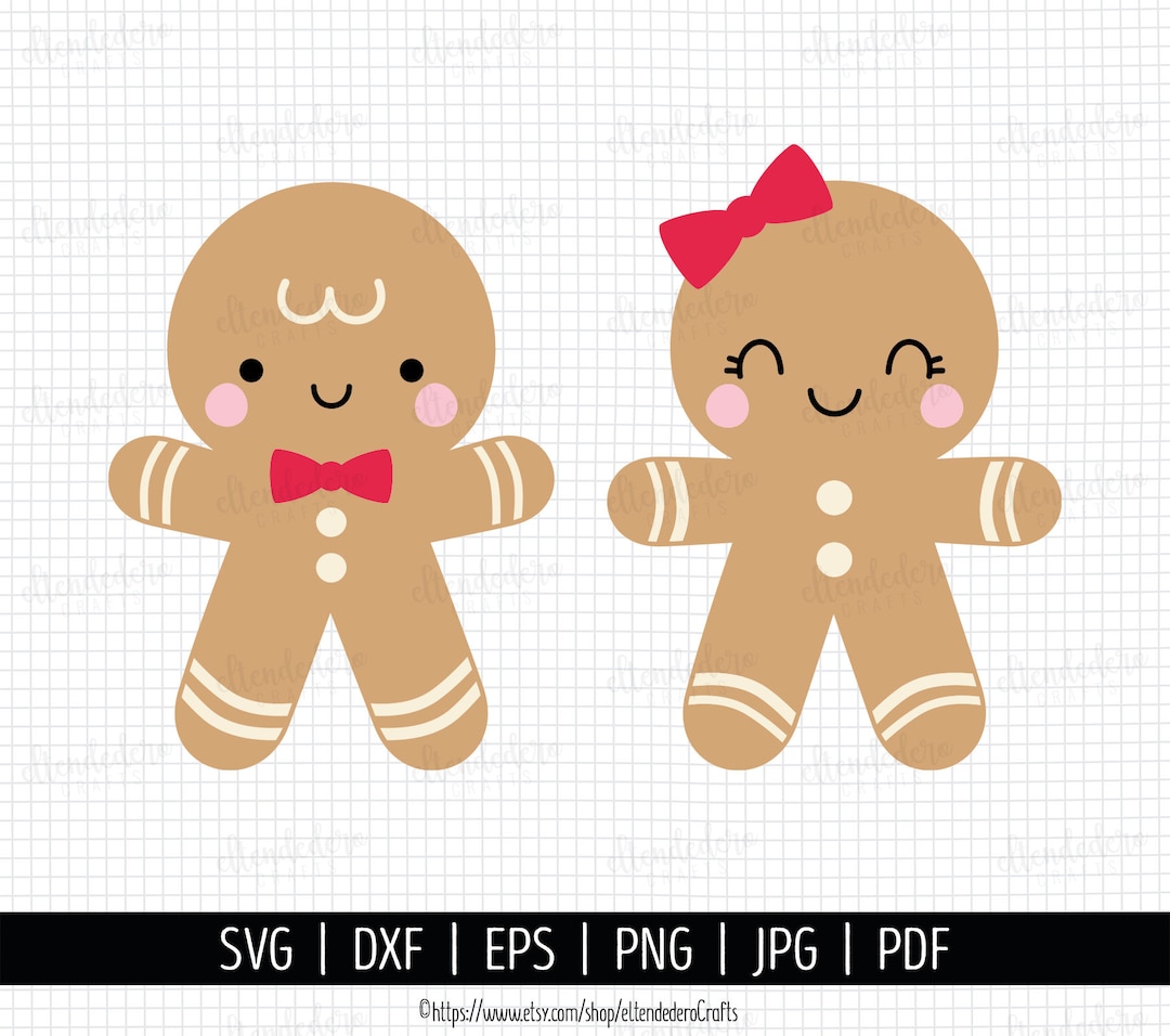 Gingerbread Girl SVG. Kids Christmas Gingerbread Boy Clipart Etsy