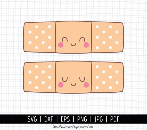 Pansement Kawaii SVG. Fichiers mignons de coupe d'aide de bande. Vecteur  Enfants Bandaids Clipart. Pansements numériques PNG Clip Art.  Téléchargement instantané dxf eps jpg pdf - Etsy France