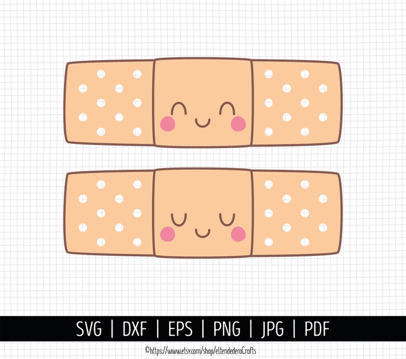 Download Bandaid Kawaii SVG. Cute Band Aid Cut Files. Vector Kids ...