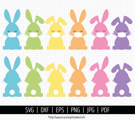 Download Easter Bunny With Mask Svg Baby Bunnies Clipart Png Rabbit Etsy