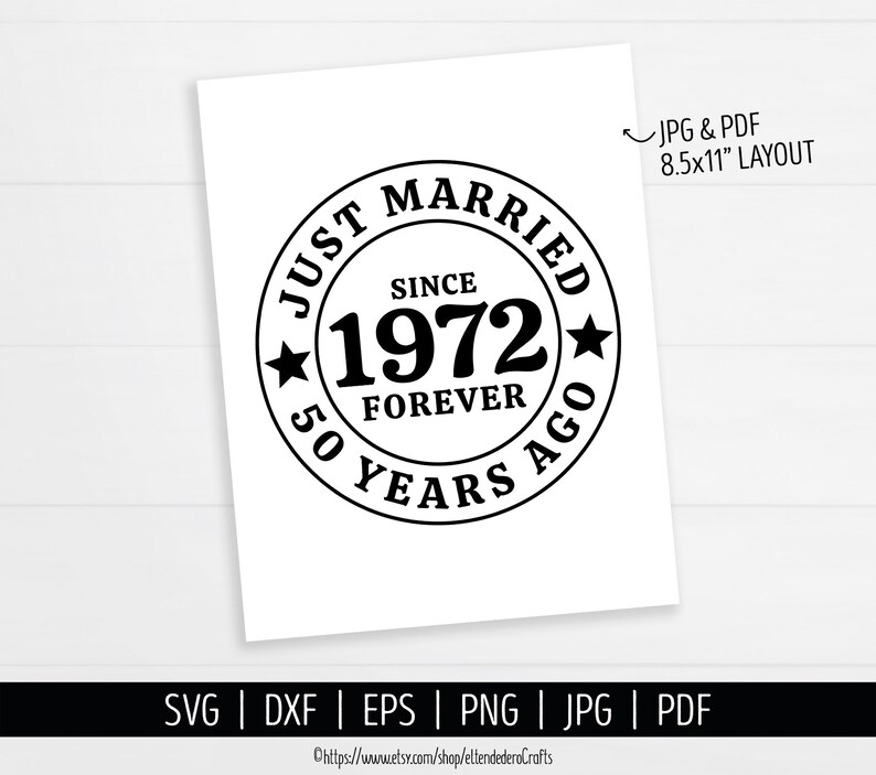 50th Anniversary SVG. Just Married 50 Years Ago Shirt Vector - Etsy