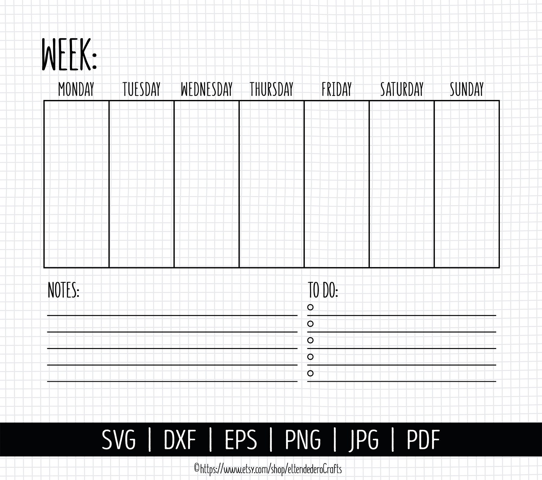 Blank 2 Week Calendar
