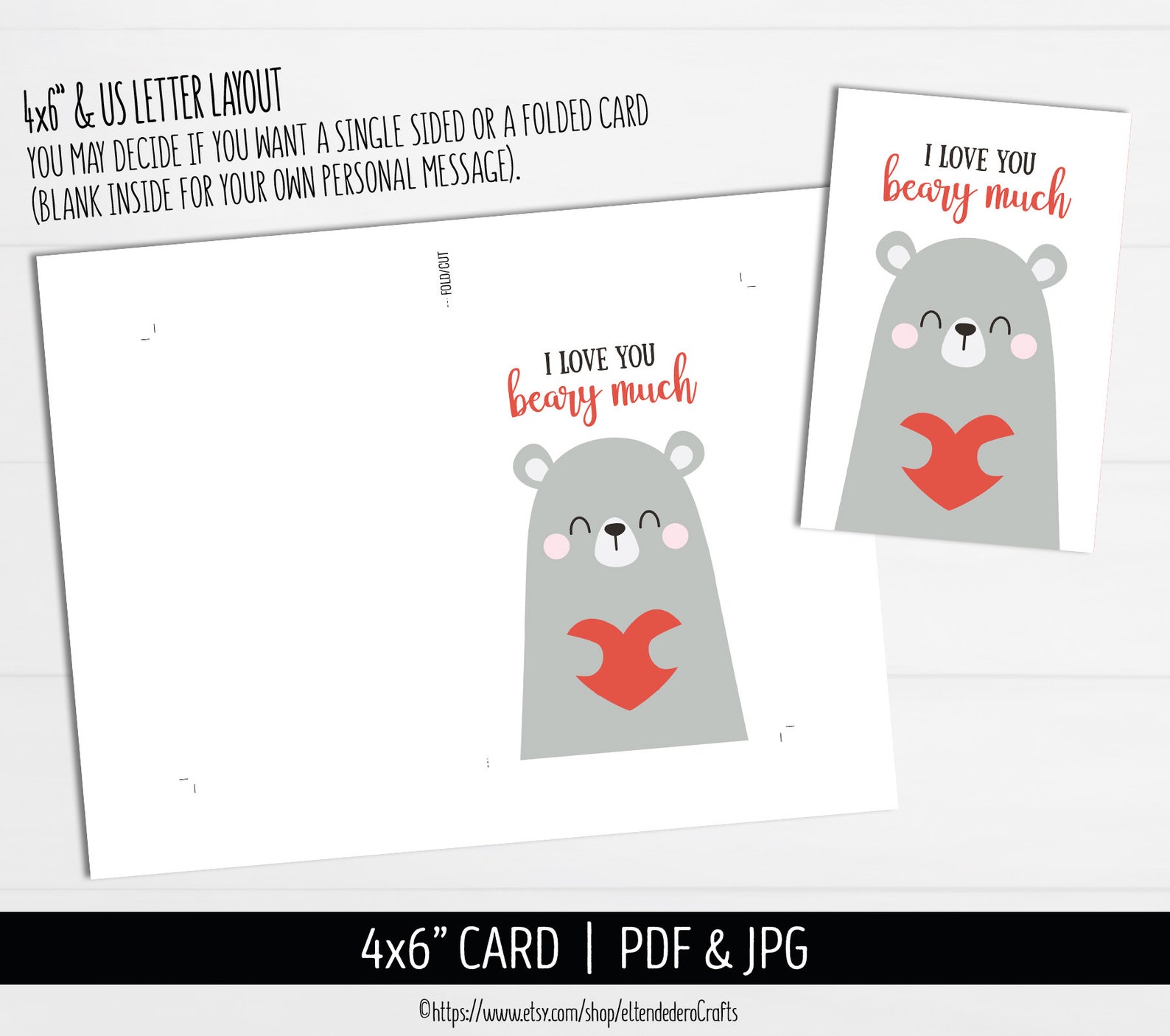 PRINTABLE I Love You Beary Much Card Cute Kids Valentines Etsy PRINTABLE I Love You Beary Much Card Cute Kids Valentines Etsy