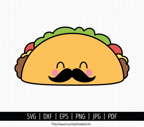 Taco SVG. Cinco De Mayo Cut Files. Mexican Food SVG Kawaii - Etsy