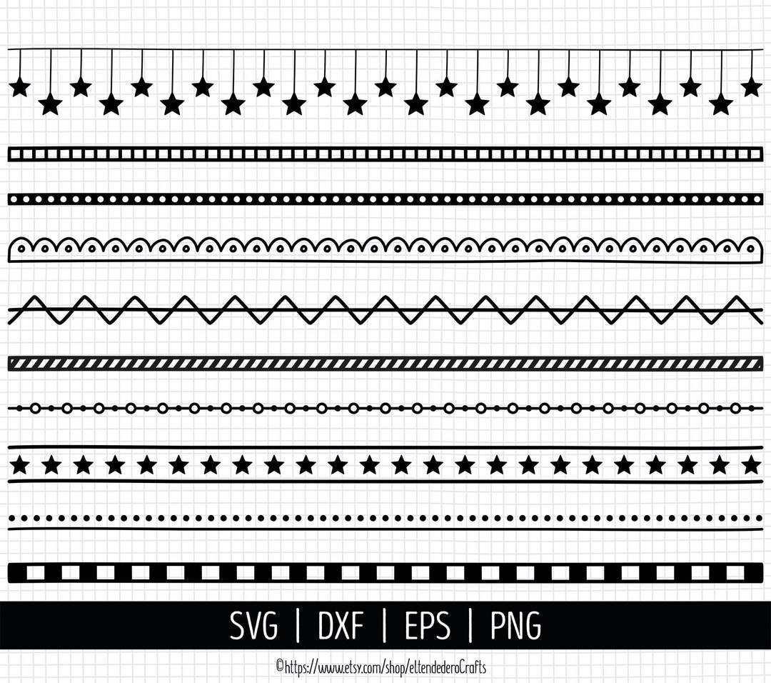 Doodle Dividers SVG. Hand Drawn Line Dividers Cut Files Set, Decorative ...