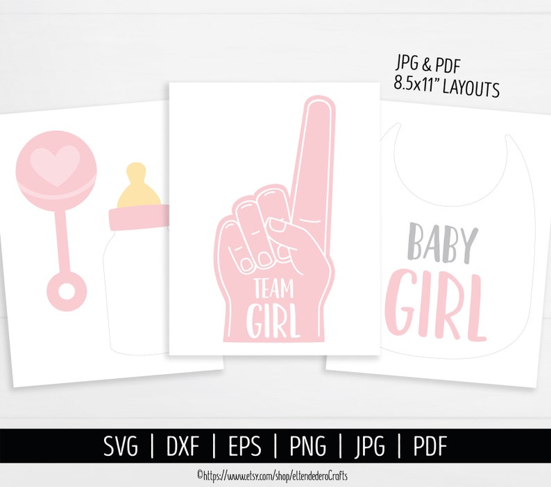 Gender Reveal Photo Booth Props SVG. Team Girl Team Boy Vector Etsy