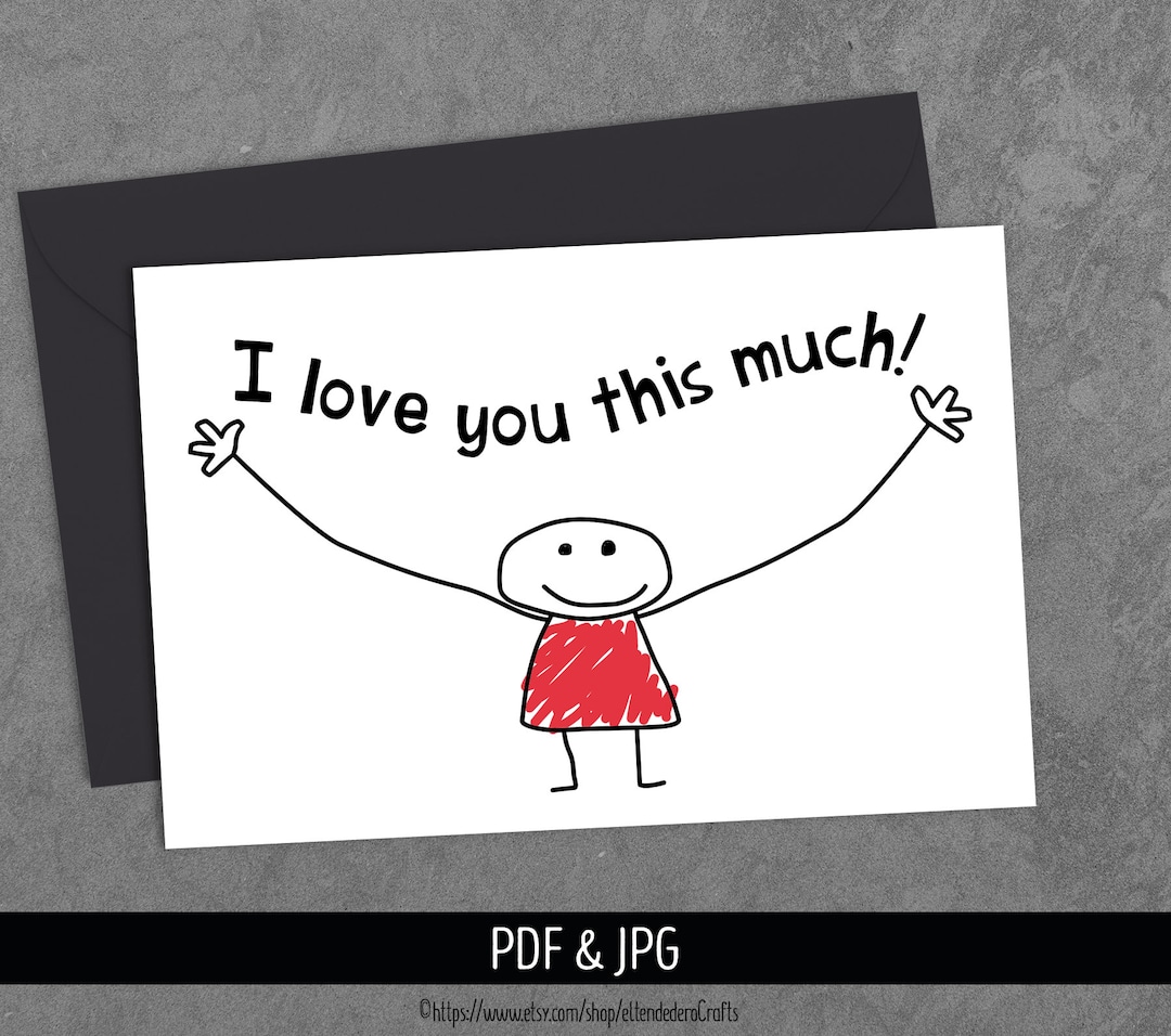 PRINTABLE Love Card. Digital I Love You Note. Cute Kids - Etsy