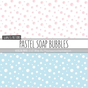 Soap Bubbles Digital Paper Pack. Pastel Bath Bubbles Confetti Seamless ...