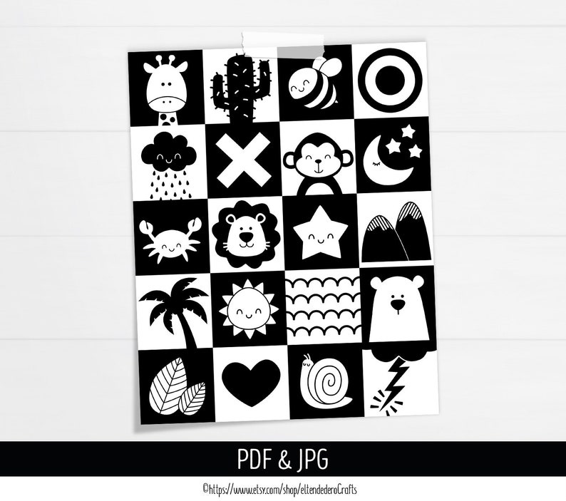 PRINTABLE High Contrast Baby Cards Wall Art. Monochrome - Etsy