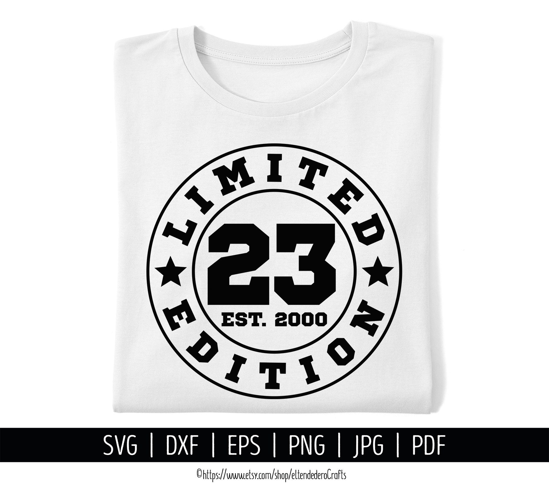 23rd Birthday SVG. Twenty Three Est 2000 Shirt for Cutting - Etsy
