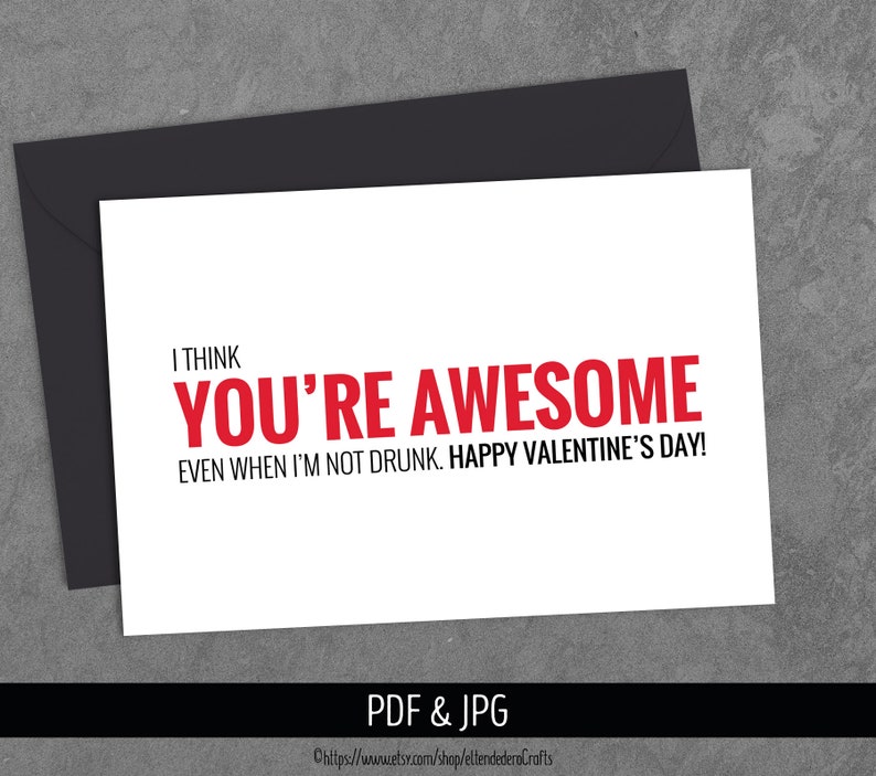 PRINTABLE Valentines Card. Funny Happy Valentine's Day - Etsy