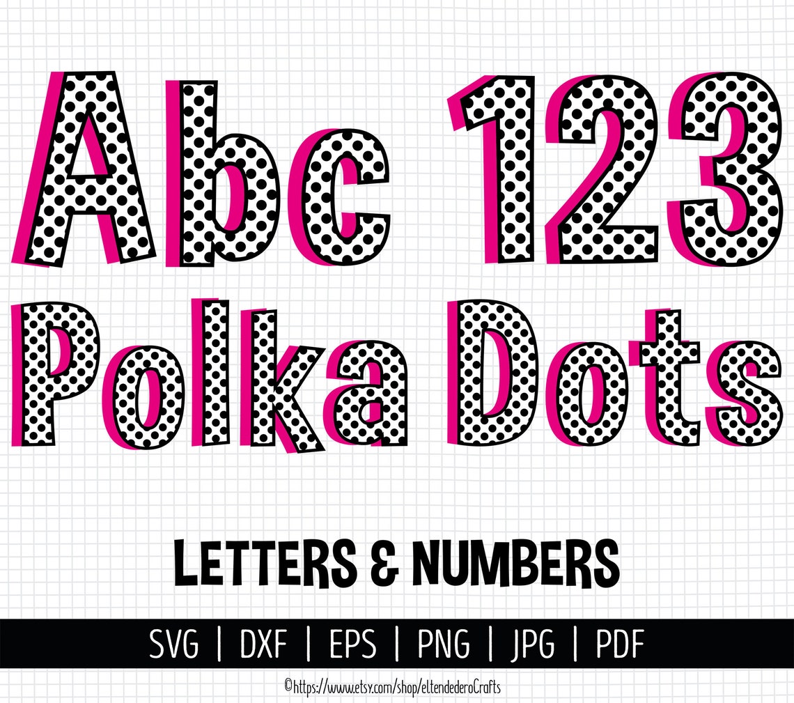 Polka Dot Alphabet Svg Dots Pattern Font Clipart Letters And Etsy