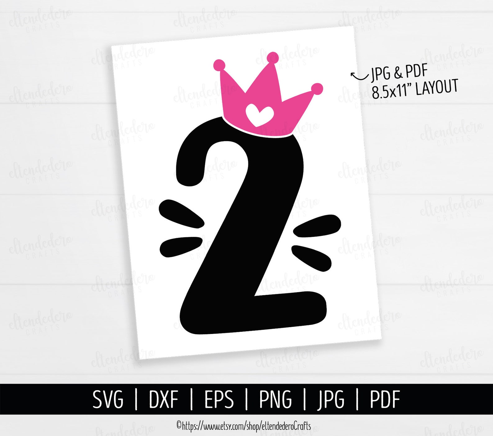 2nd Birthday SVG Cut File. Two With Crown Shirt Vector Files - Etsy