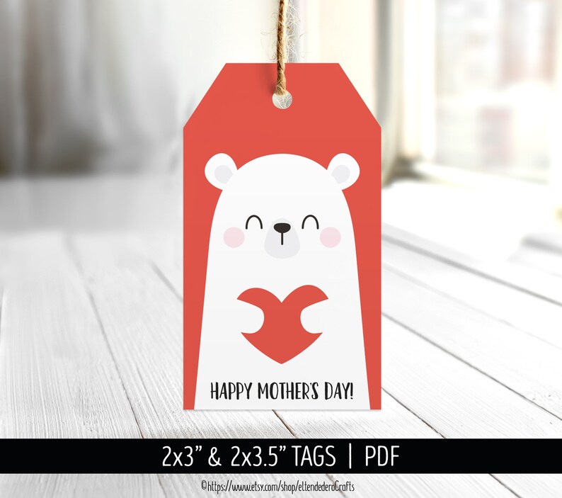 Baby Animals Happy Mother/'s Day Treat Gift Decor Mothers Day Tags I Love You Mom PDF Instant Download Mama Bear Favor Bag Labels