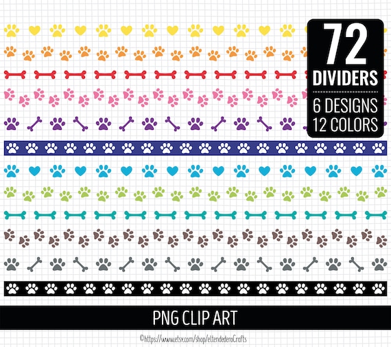 Tilstand Livlig endnu engang Paw Dividers PNG Clipart. Dog Paw Prints Line Dividers Bundle | Etsy