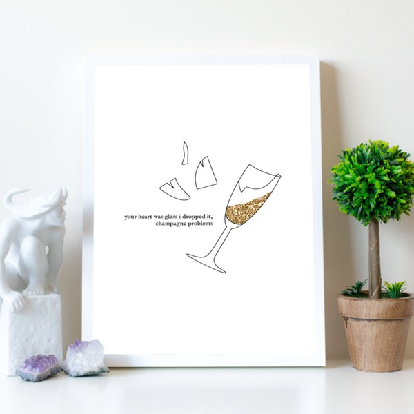 Taylor Swift ‘Champagne Problems’ Evermore A5 Art Print | Swiftie Tattoo Wall Decor Poster