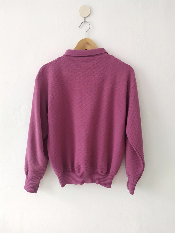 Vintage purple/lavender 1980s sweater with collar… - image 4