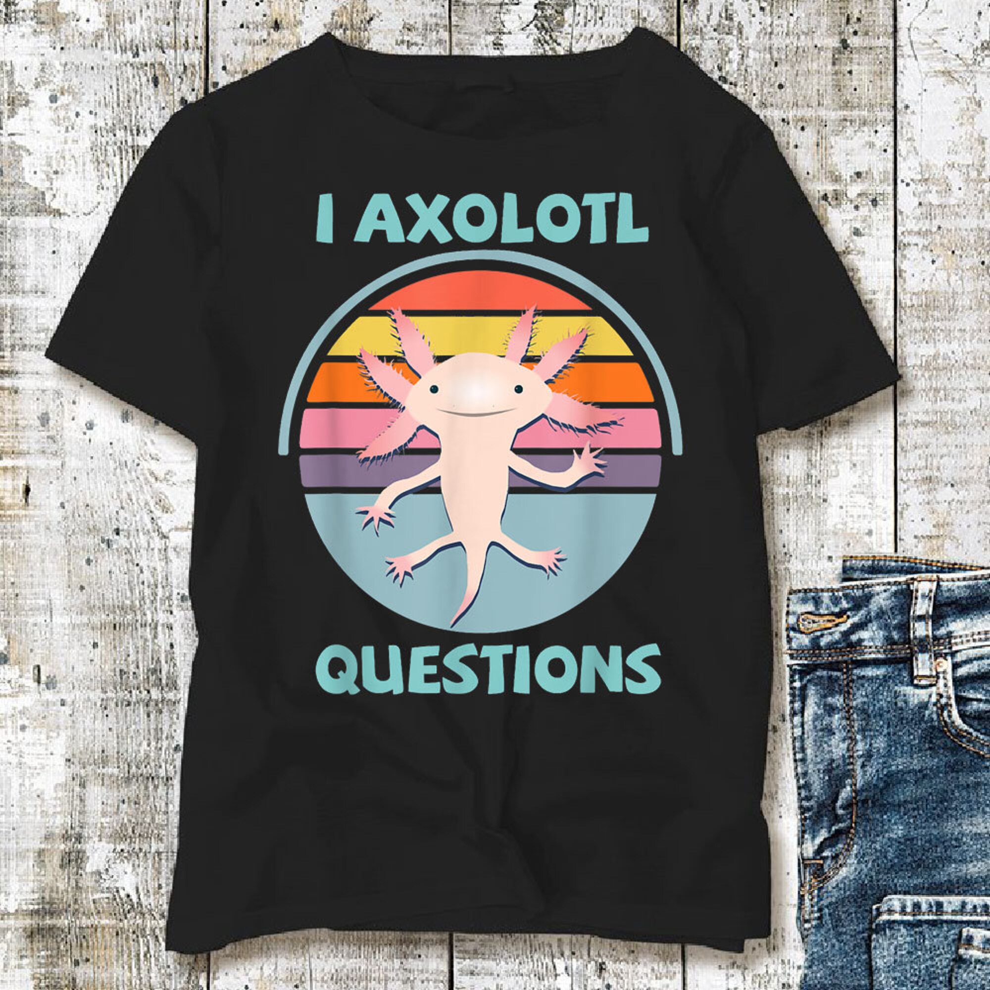 Discover Kawaii I Axolotl Questions Funny Axolotl Lover Kids Teens Tshirt